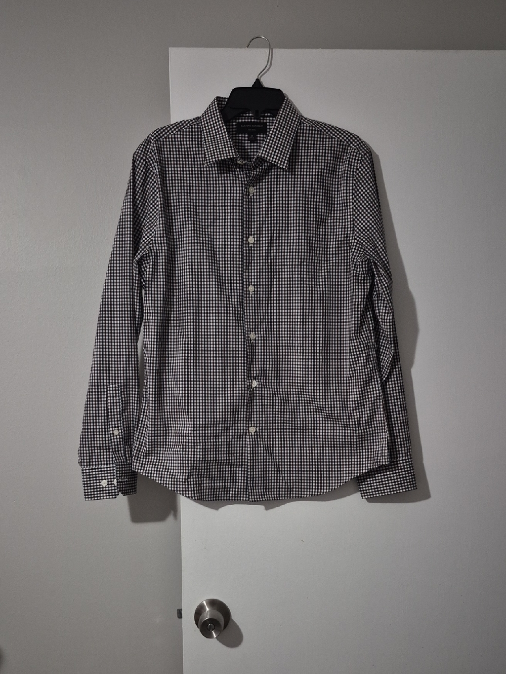 Banana Republic Black and White Gingham Dress Shirt